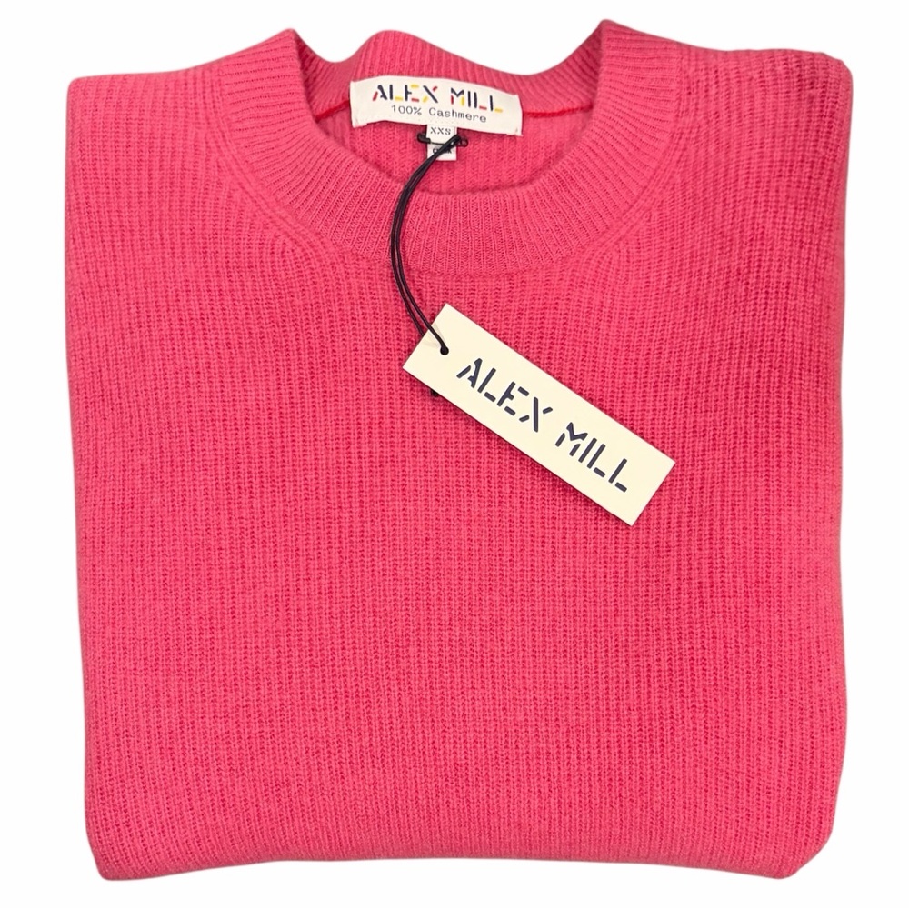 NWT: Alex Mill NYC 100% Cashmere Crewneck, Pink.  Men’s Sizing XXS